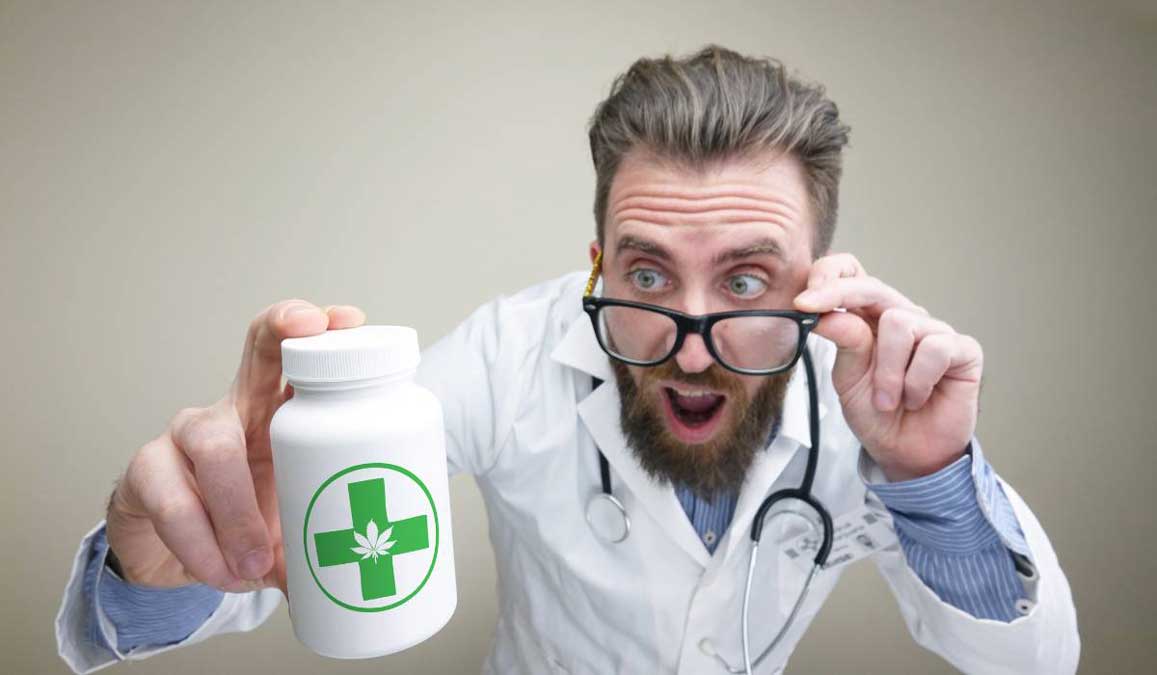 Doctor holding cannabis bottle in Pennsylvania