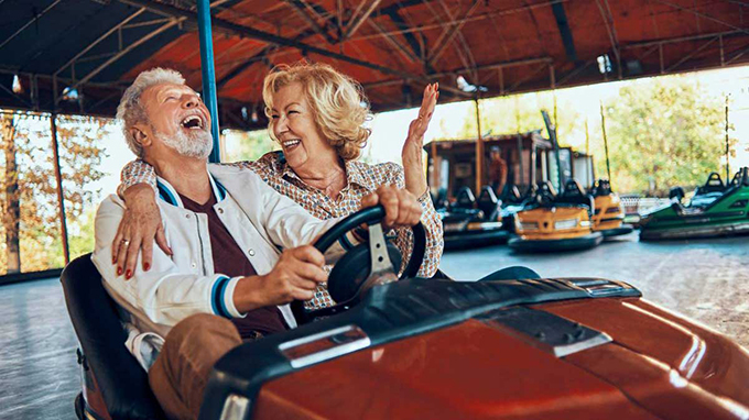 Old couple having fun